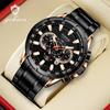 Gohuos 6003 New Trending Men's Quartz Watch Fashion Luxury Stainless Steel Strap Factory Price Calendar Wristwatch for Male