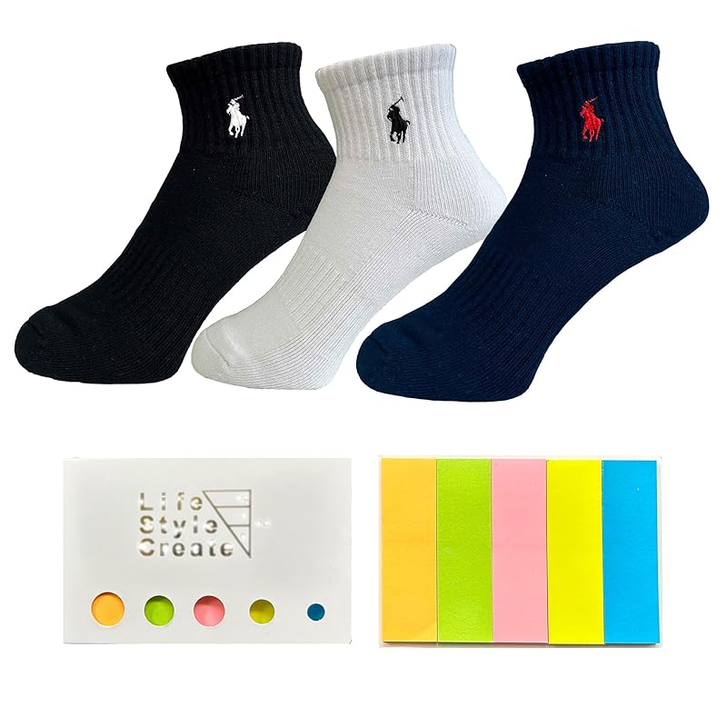 

[POLO RALPH LAUREN] polo ralph lauren socks socks 3 pair set short length men s present gift gift black, white, navy ladies Comes with original sticky