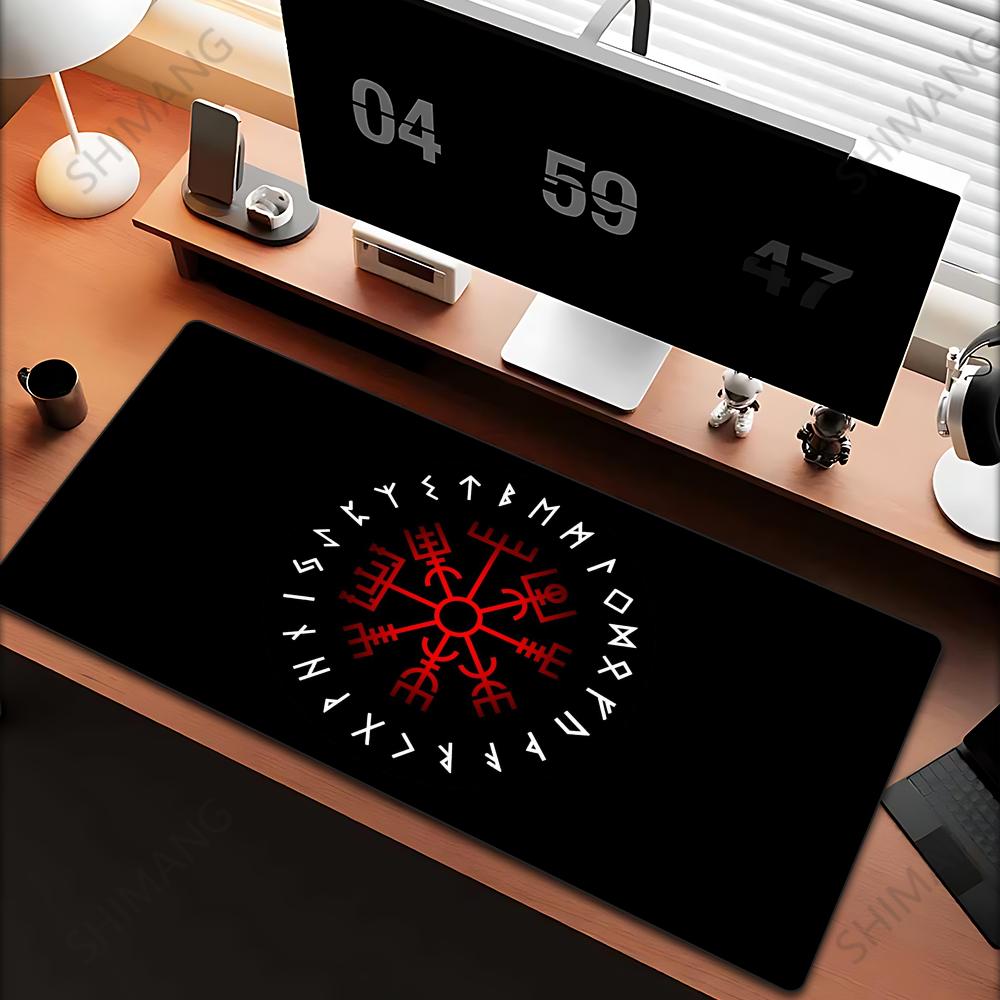 Viking Vegvisir Logo Mauspade INS Trend Groß Verdickt Mauspade Übergröße Gaming Tastatur Notebook Tischmatte für PC Computer