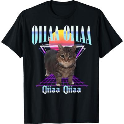 Oiia Oiia Katze Meme Lustige Drehende Katze Geschenke für Männer Frauen Kind T-Shirt(1)