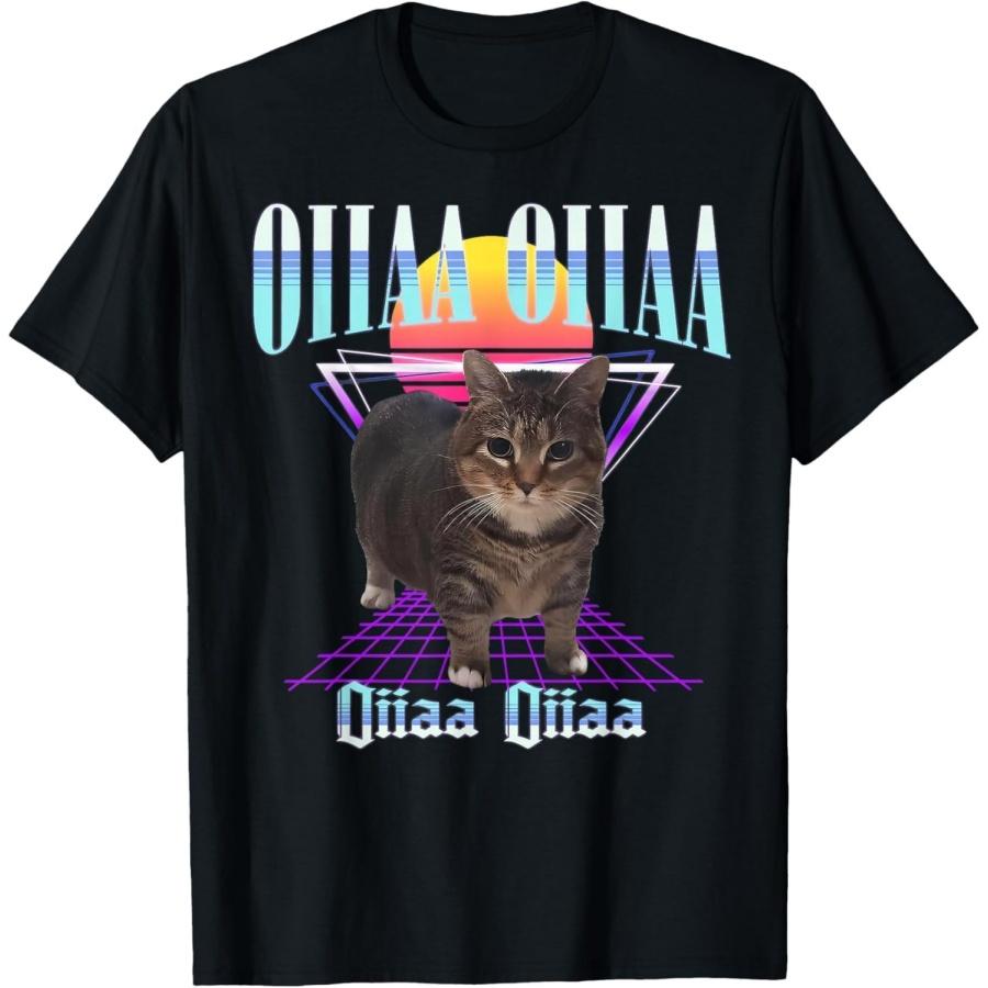 Oiia Oiia Cat Meme Funny Spining Cat Gifts for Men Women Kid T-Shirt(1) S