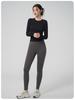 Women's Seamless Slimming Round Neck Long Sleeve Yoga Top - Breathable, Waist-Cinching Fitness Wear for Autumn and Winter