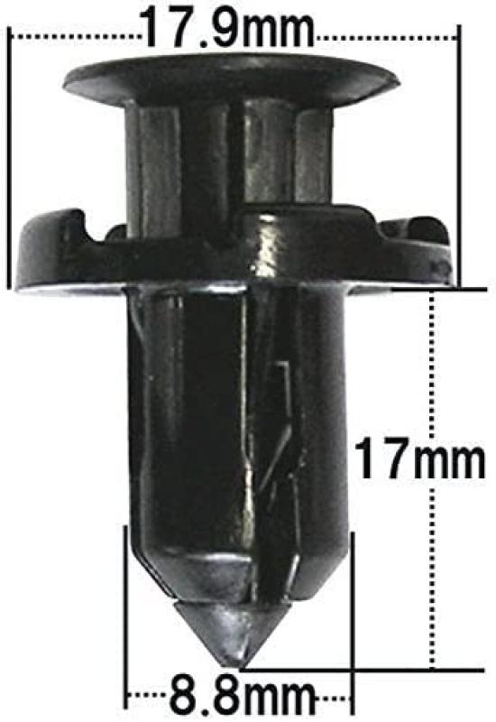 Front Bumper Push Rivets for Mitsubishi Interior Trim Clips 50-Piece (CMB-545, 047K-02, MR200300, YMB54550)