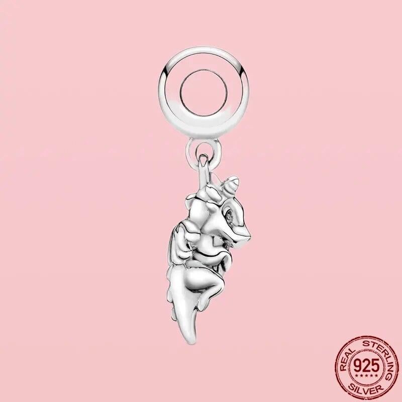 925 Sterling Silber Anhänger You Are Magic Dragon Baumeln Charm Perlenarmband Halsband Feiner Schmuck