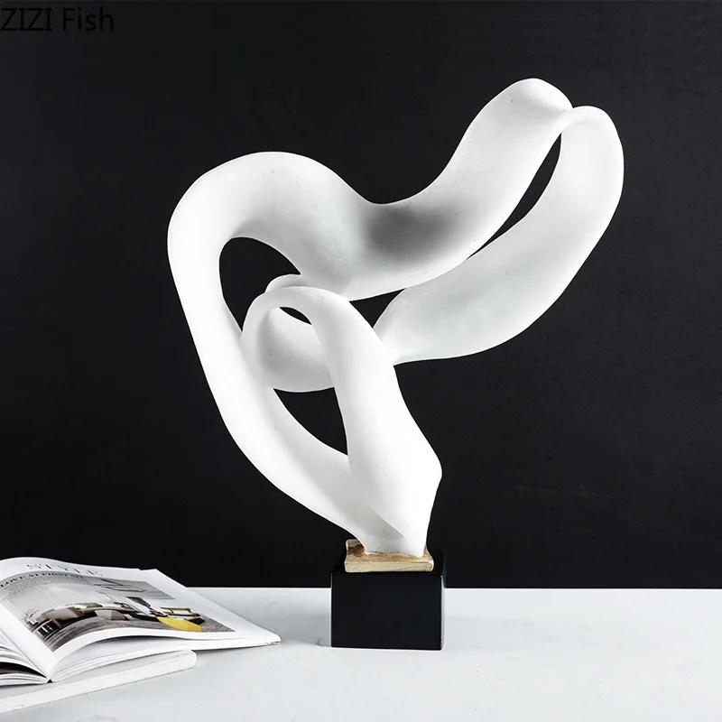 Ribbon Fluttering Statue Creative Geometric Crafts Desk Decoration Minimalist Sculpture Resin Ornaments Room Aesthetic Decor