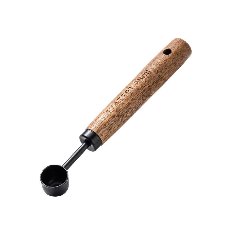 8-Piece Stainless Steel & Walnut Measuring Spoon and Cup Set for Baking and Coffee