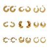 Chic C-Shaped Stainless Steel Hoop Earrings - European & American Style