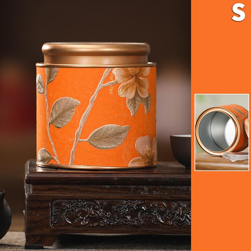 Flower Pattern Empty Tea Tin Can Household Green Black Tea Sealed Jar Portable Home Small Tea Packaging Box Tinplate Storage Can