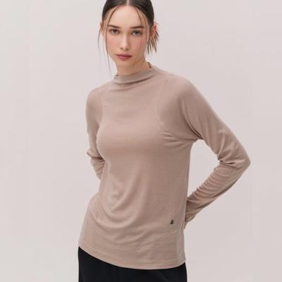 Huit Men S Wool Blend Mock Neck Lining Long Sleeve Tee Htwtl5l10t