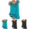 Women's Loose Sleeveless Vest T-shirt Blouse With Elegant Boho Lace Design In Plus Sizes