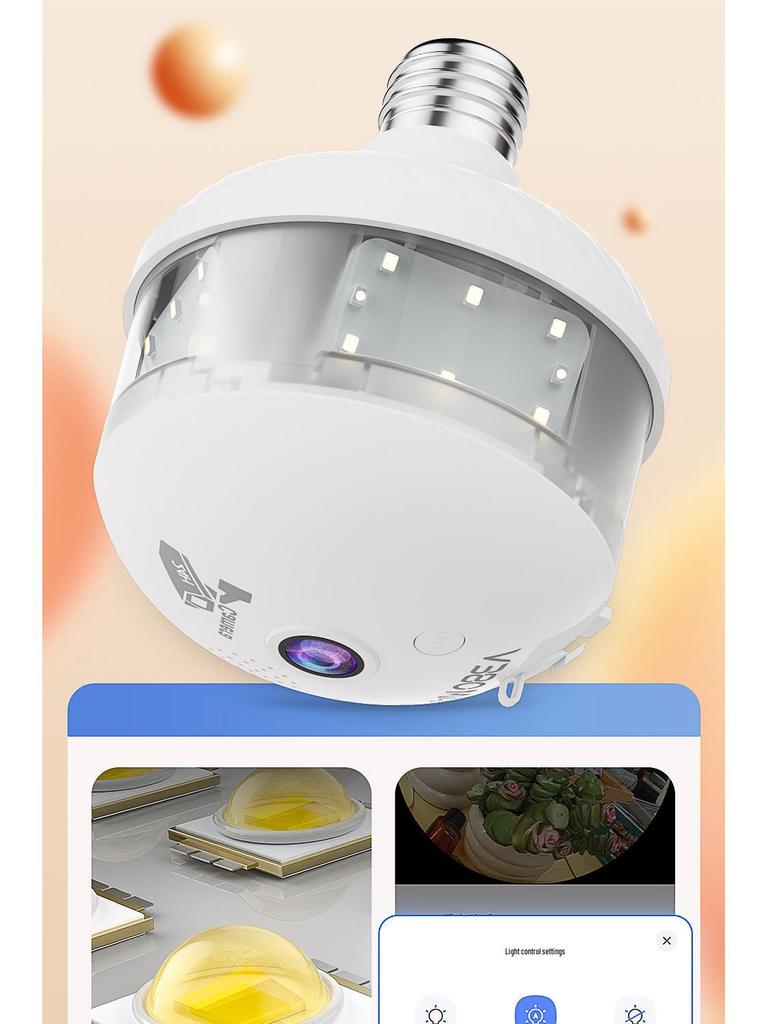 V380 E27 Wireless WiFi Panoramic Fisheye Bulb Camera