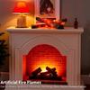 Electric Fireplace Logs with Realistic LED Flames, Flameless Plugin Heater for Home Christmas Decor 22cm