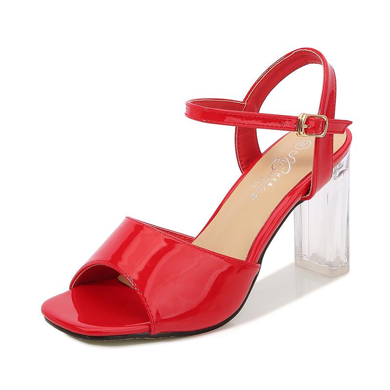 High Heel Women's Transparent Buckle Sandals