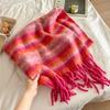 Autumn and winter new Maillard imitation cashmere plaid scarf women's winter senior sense versatile shawl thickened warm scarf