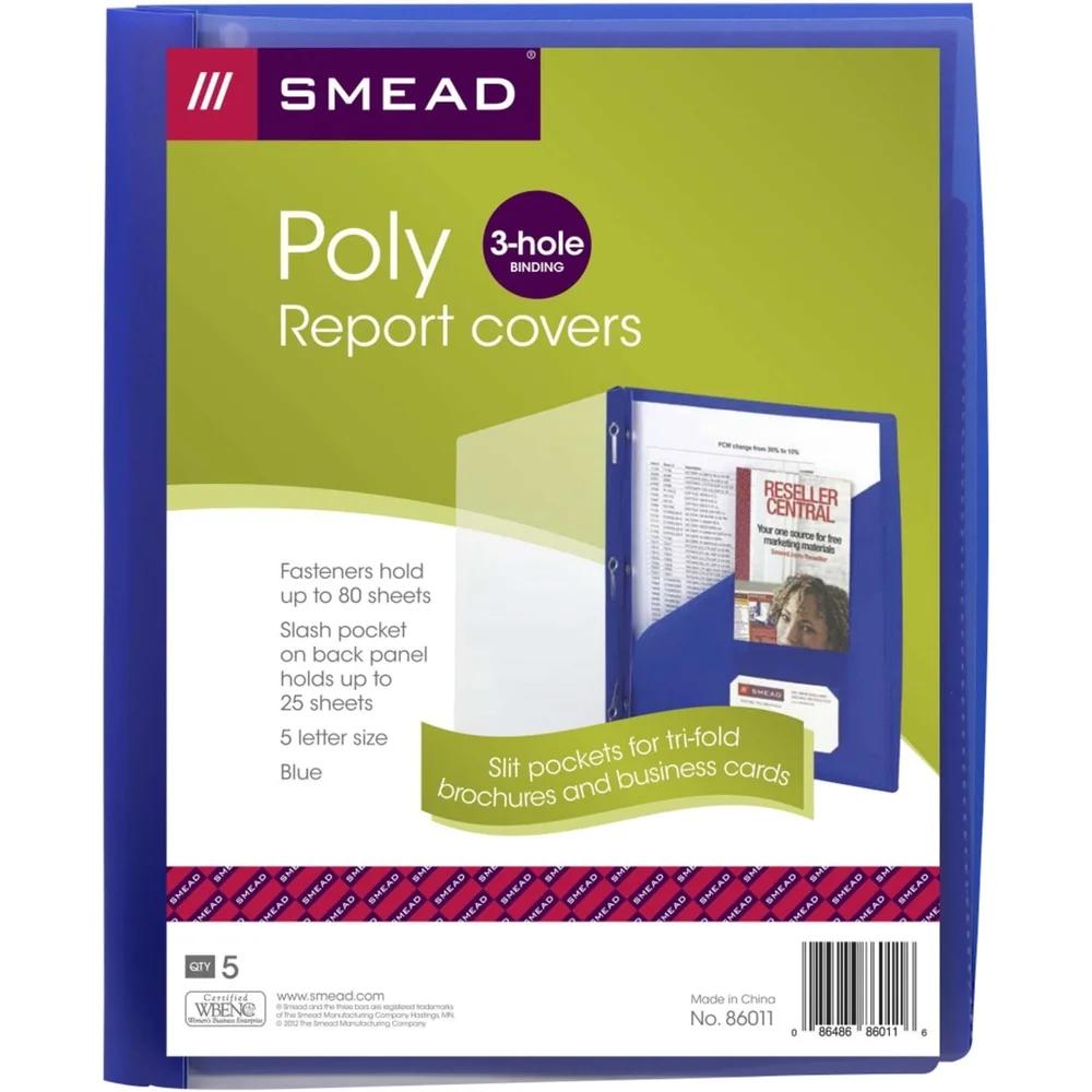 Durable Polypropylene Report Cover with Metal Fasteners Slash Pocket Holds 25 Sheets Moisture Resistant Tear Proof Presentation