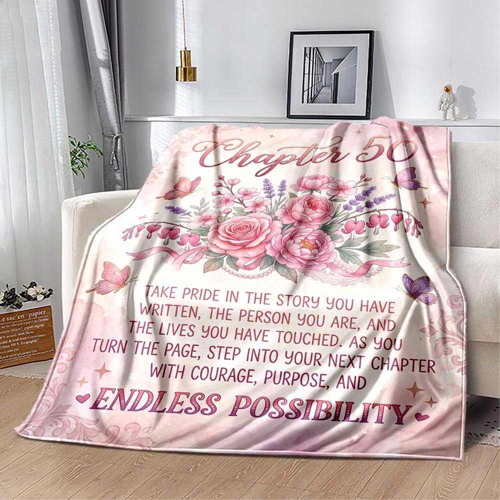 50th Anniversary Celebration Flannel Blanket-Soft and Suitable for Sofas,Beds,Offices,Travel,All Seasons,Great Gift for Holidays and Birthdays.