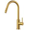 Brushed Nickel Kitchen Faucet with Pull Down Sprayer, Stainless Steel High Arc Gooseneck Modern Sink Faucet with  Ceramic Cartridge, Single Handle