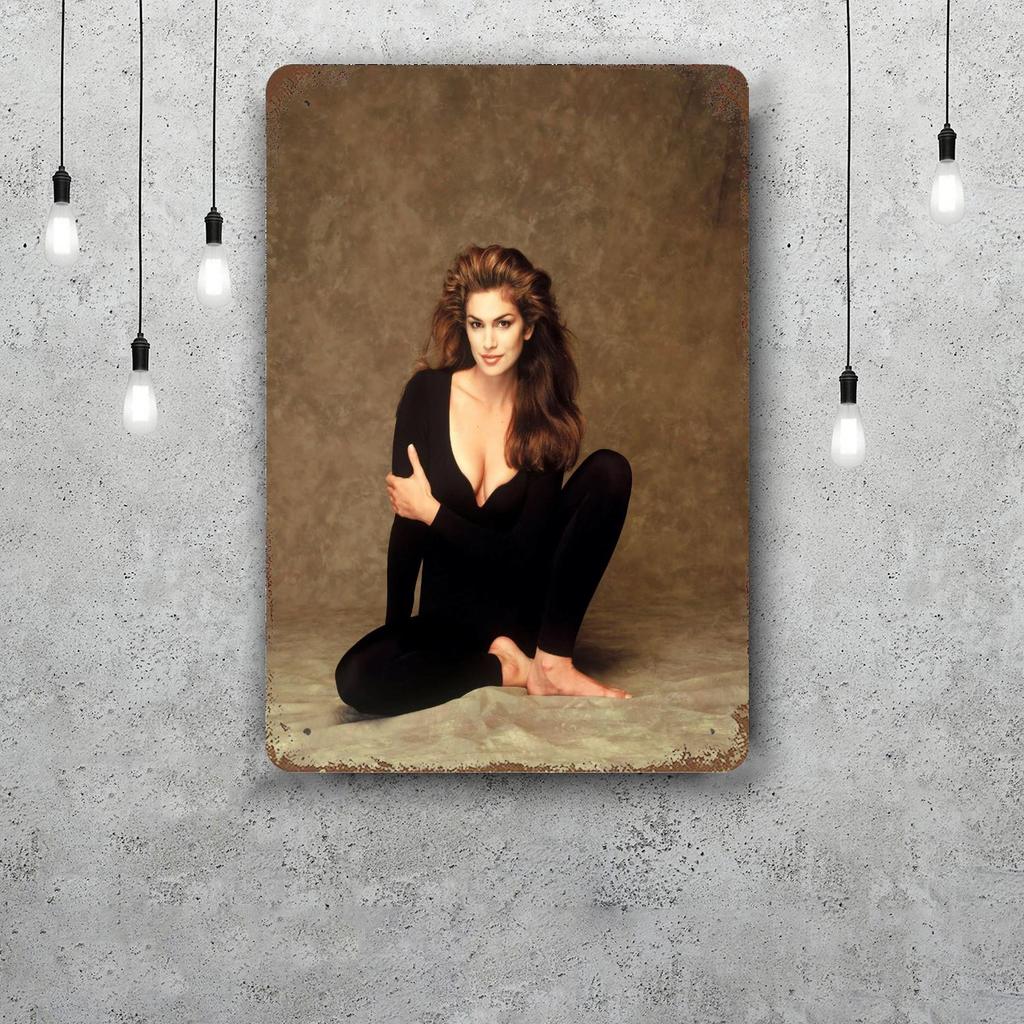 cindy crawford Vintage Metal Tin Signs Posters Decor Retro Metal Plaque Wall Art Decor for Garage Bar