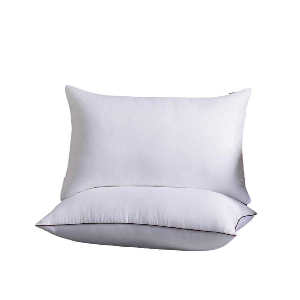 Hilton Hotel 48x74cm Pillow Pair with Pillowcases - High & Low Pillow Core, Non-Collapsing