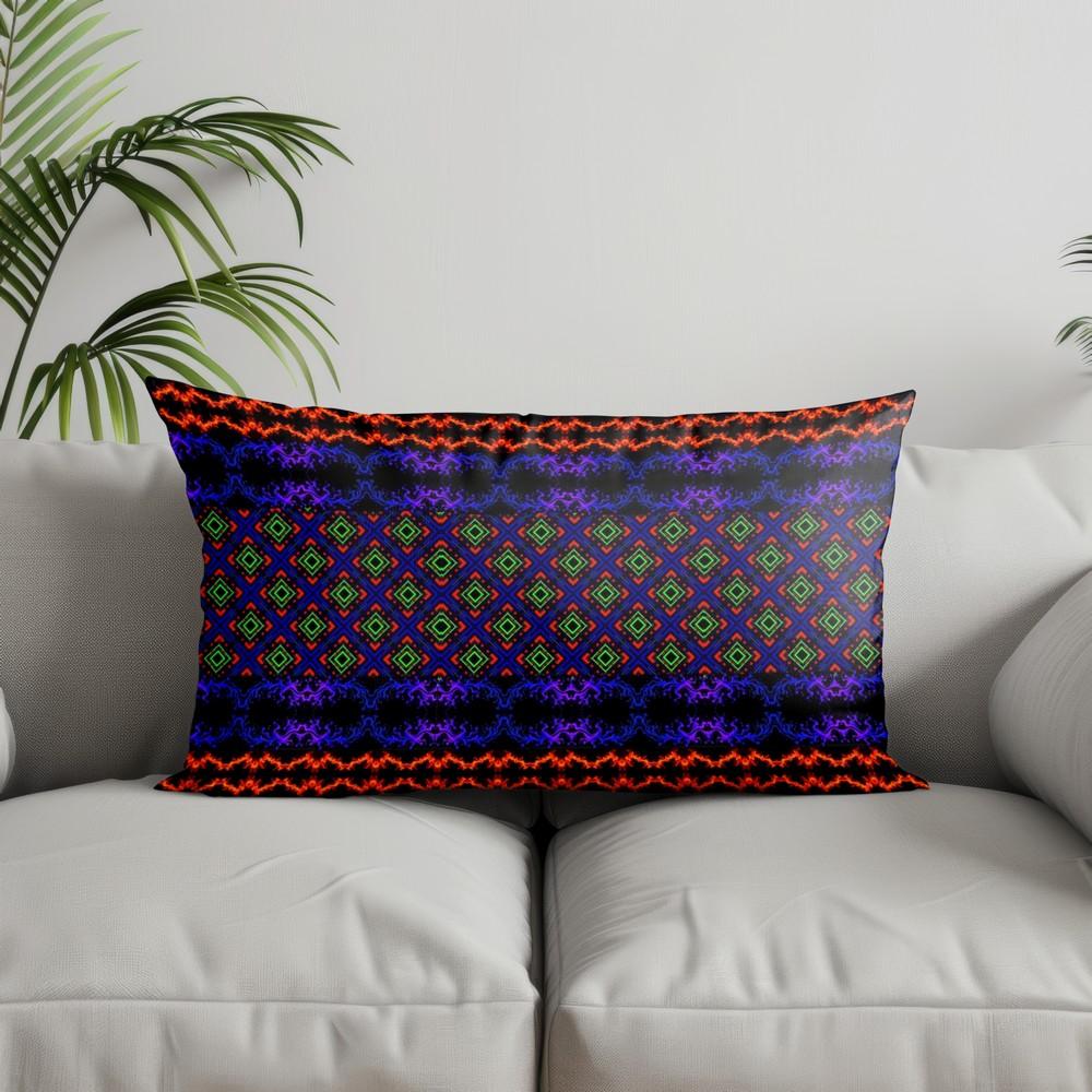 Home Decor Colorful Patterned Rectangle Pillow Suitable For Sofa Bedroom Car Pillow Cover Cushion Rectangular Back Cushion
