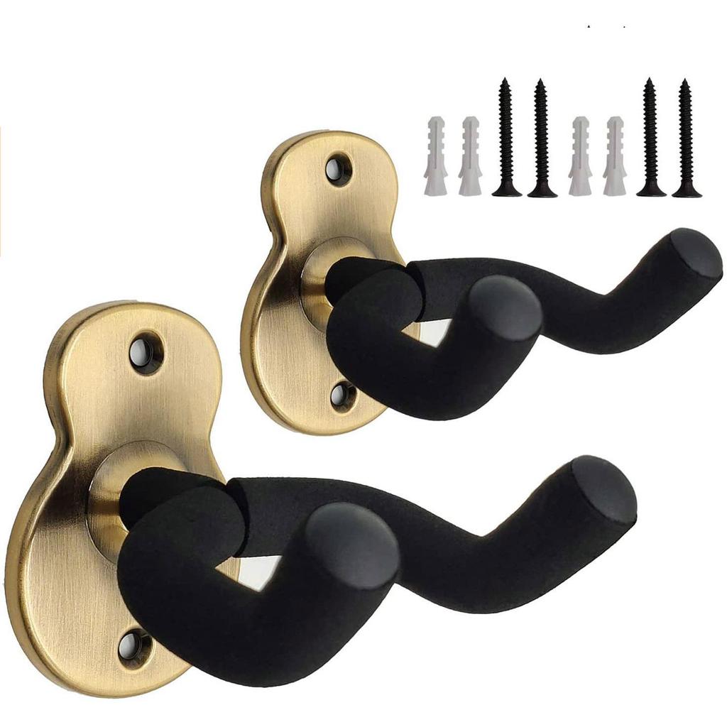 2er-Pack Gitarren-Wandhalterung, Ukulele-Hakenhalter Ständer Gitarrenhaken Haken für Akustik-Elektro-Bassgitarren und Ukulele
