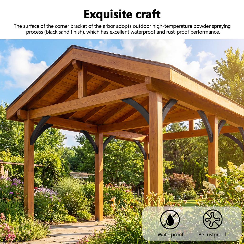 45 Degree Post Bracket 4x4in (Actual 3.2x3.2in) Angle Pergola Bracket with Mounting Screws for Gazebos Tree Houses Cabins Patios