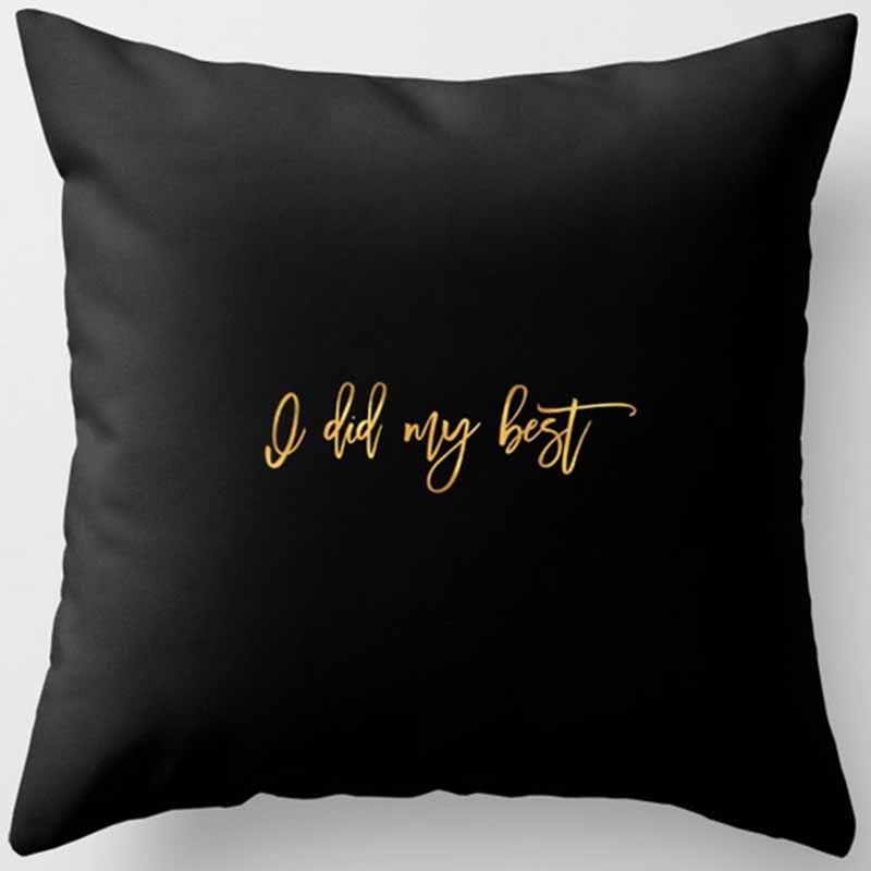 Black and Yellow Square Pillowcase, Home Decoration, Car Sofa Cushion Cover 45cm*45cm