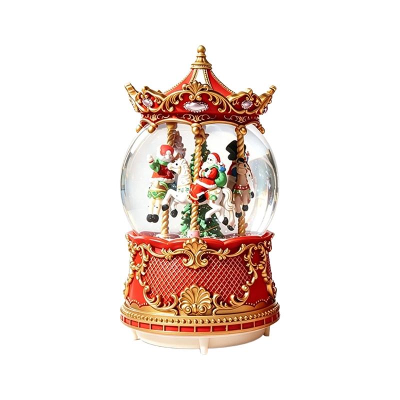 Animated Christmas Musical Snow Globe Decoration