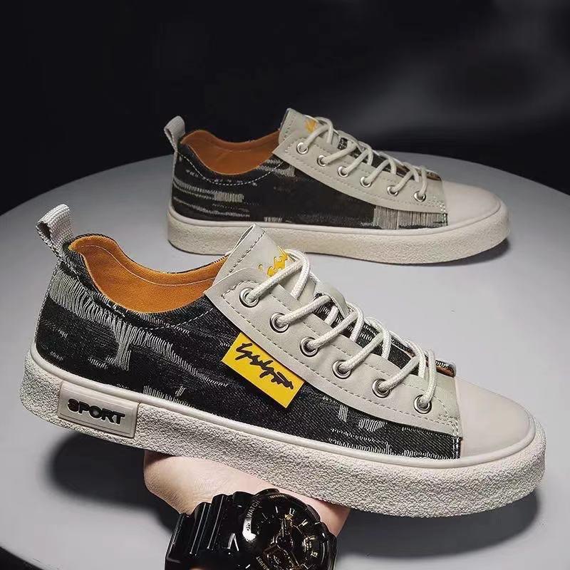 

Повседневная модная мужская обувь, модная и универсальная мужская обувь на плоской подошве, весенне-летняя мужская обувь, повседневная парусиновая мужская модная обувь 39