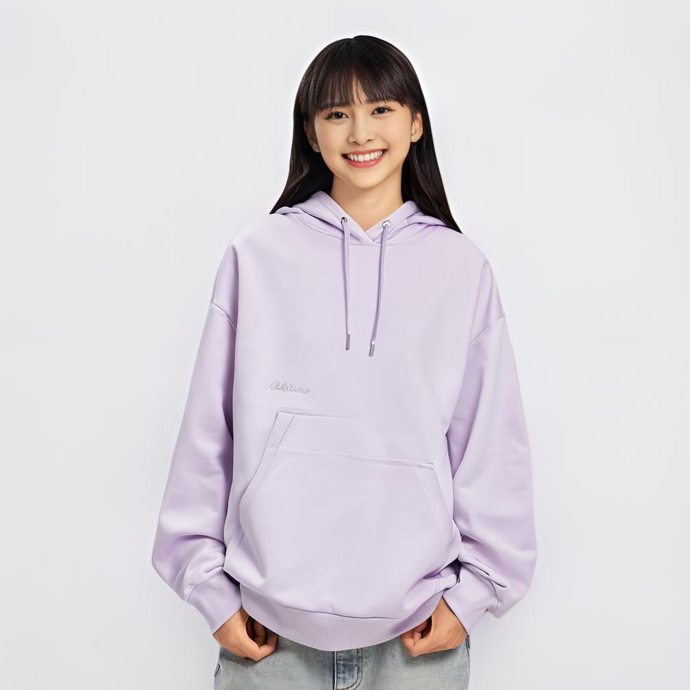 Anta Variety Training Collection Comfortable Casual Minimalist Style Loose Fit Fleece Lined Hooded Sweatshirt Women's 162447721N-1