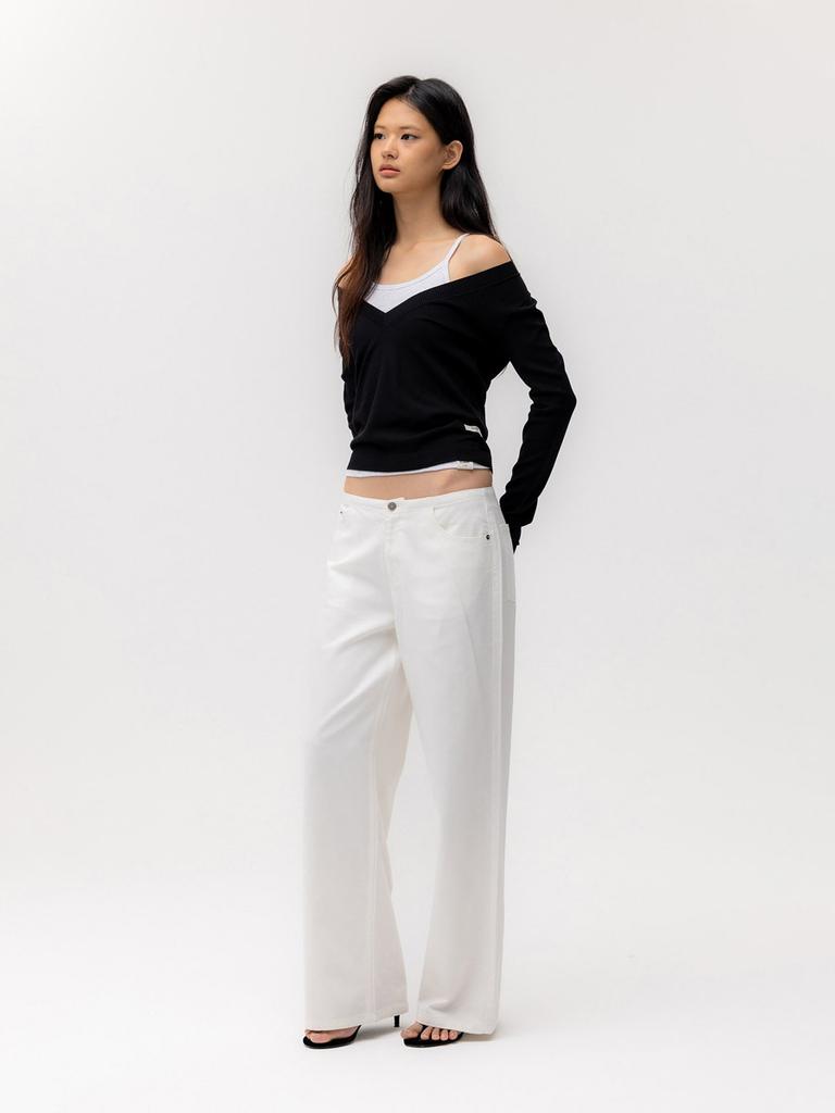 GLOWNY G Deep V-Neck Knit (Black)