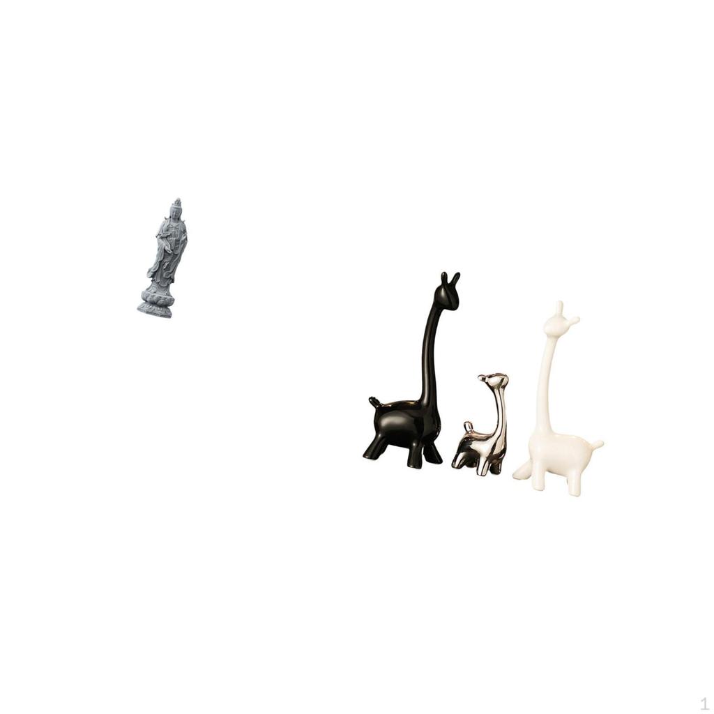 Guan Yin Giraffe Statue Ceramic Figurine Female Buddha Sculpture Modern Creative Ornament for