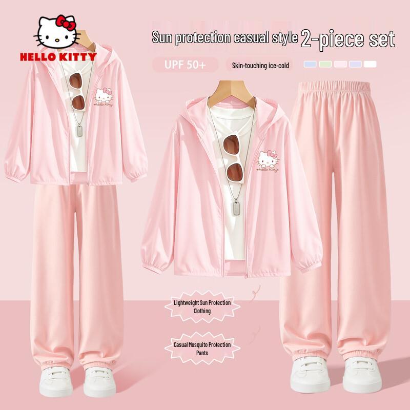 Hello Kitty Girls  UPF50+ Sun Protection Set with Anti-Mosquito Pants 120