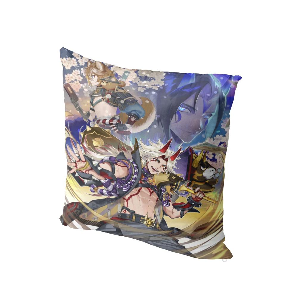 45X45Cm Home Party Decorative Cushion Cover Cartoon Anime Genshin Cute Two-Dimensional Sofa Chair Car Bedroom Body Pillowcase