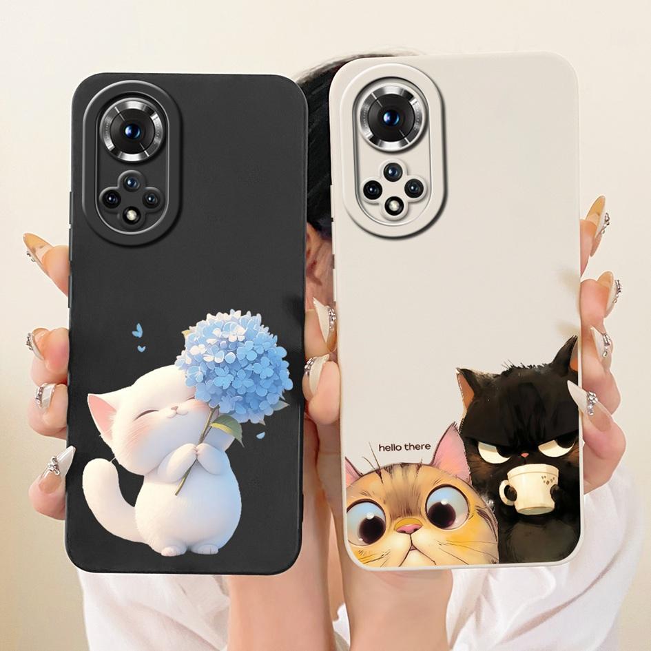 For Huawei Nova 9 Case Popular Flower Cover Soft Liquid Silicone Shockproof TPU Bumper For Huawei Nova 9 Pro Nova9 NAM-LX9 Shell