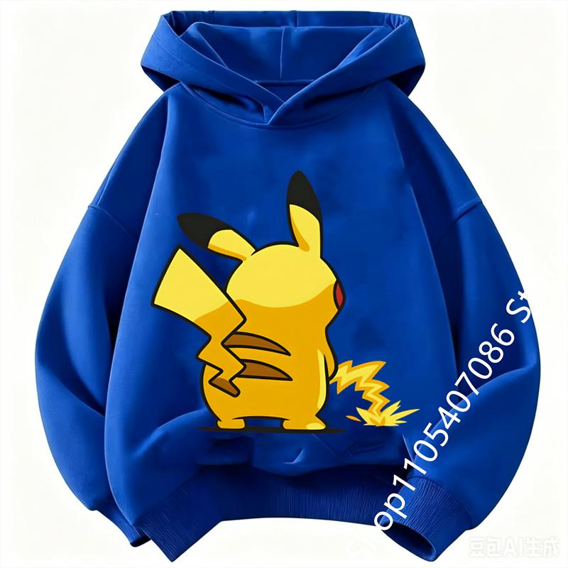 Pikachu Dětská mikina Měkká a pohodlná Vhodná pro chlapce a dívky Teplá na podzim a v zimě Dětská mikina