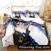 Game Genshin Impact Scaramouche Bedding Set Cartoon Anime Set Adult Kid Bedroom Duvetcover Sets 3D Kawaii
