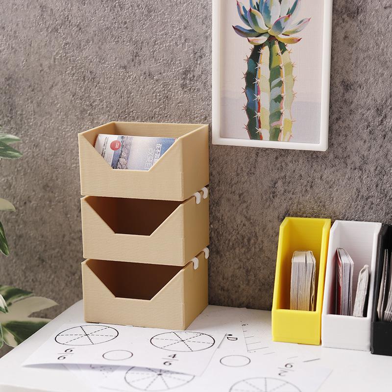 

1 Set Dollhouse Organizer Bin Kit 1:12 Scale Three Layer Storage Container Diy Accessory Mini Stackable Storage Box For Dioramas one size