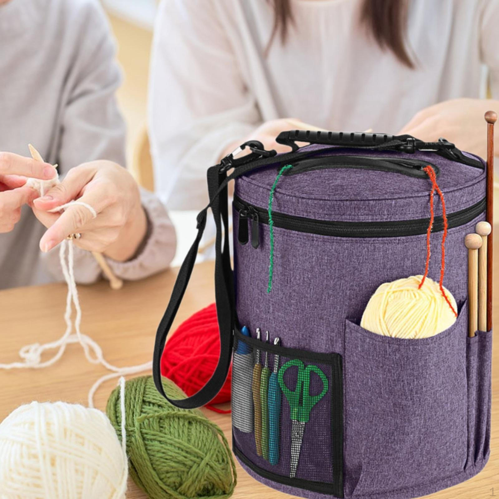 

Сумки для вязания крючком Сумка-органайзер для вязания Практичный держатель пряжи на плечо для фиолетовый