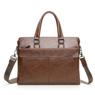 Herren-Dokumententasche aus echtem Leder, Aktentasche, altmodische Business-Computertasche, Messenger-Tasche