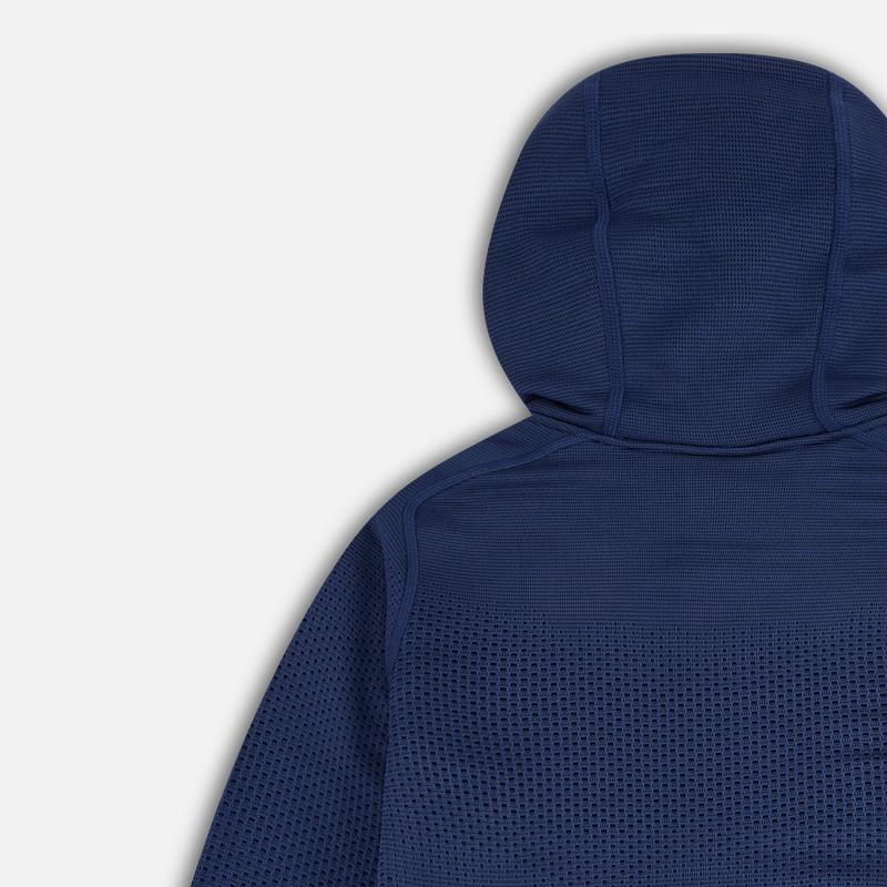 Nike Jaquetas Infantis Casuais de Manga Comprida com Capuz e Zíper, Cor Sólida Técnica, Azul Marinho Escuro FJ6809-410