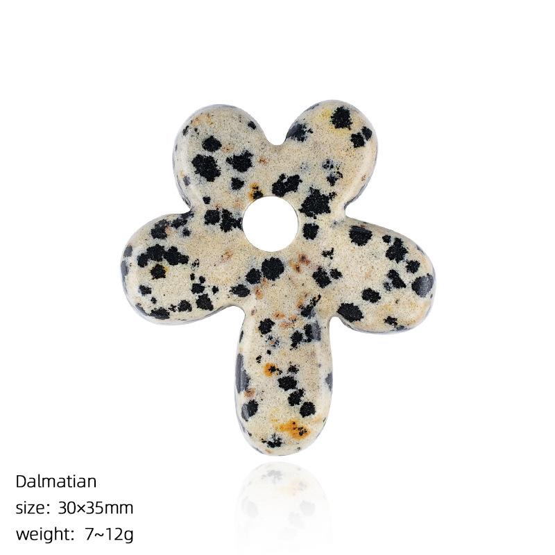 Natural Crystal Five Petal Flower Pendant Vintage DIY Necklace Sweater Chain Jewelry Finding