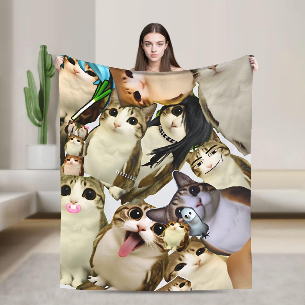 Warm Comfy Blanket Plane Travel Funny Space Planet Kitten Bedding Throws Fashion  Bedspread For Home Decor