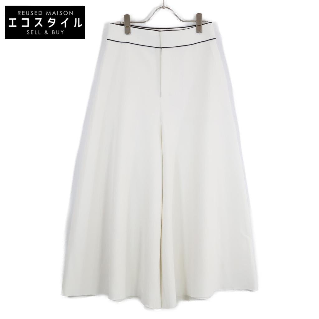 ebure White piping wide pants Bottoms 38 whiteUsed