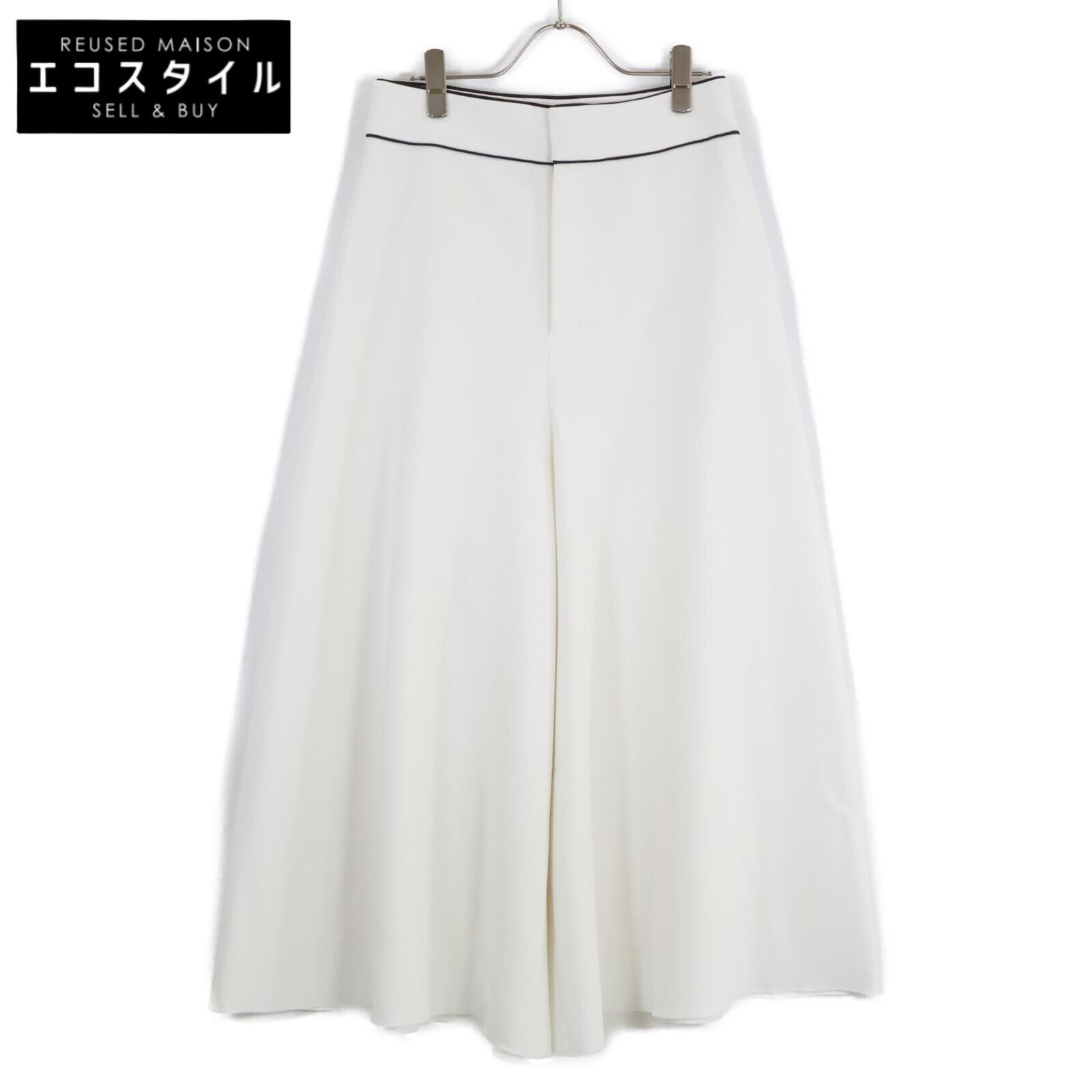 

ebure Белые широкие брюки с белой отделкой Низ 38 белыйПодержанный