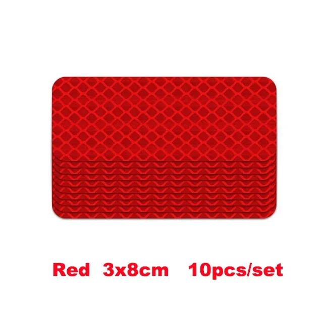 3*8cm Car Bumper Reflective Stickers Reflective Warning Strip Tape Secure Reflector Stickers Decals Safety Warning Tape 10pcs