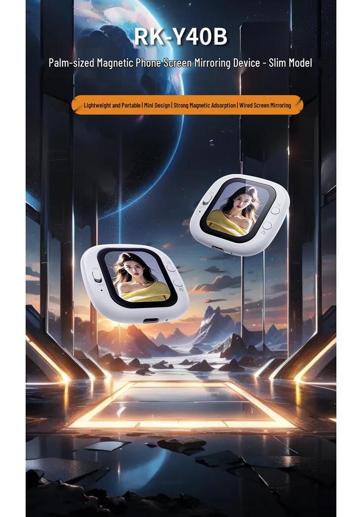 Portable Magnetic Mini Mobile Phone Projector with Wired Selfie Screen Function