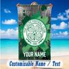 Beach Towel Custom Name Text, Quick Dry Large Towel For Beach HomeCeltic FC