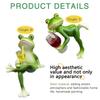 Funny Drinking Frog Statue Flower Pot Hugger Resin Hanging Frog Figurine Planter Pot Decorations For Home Clarinet Ornament