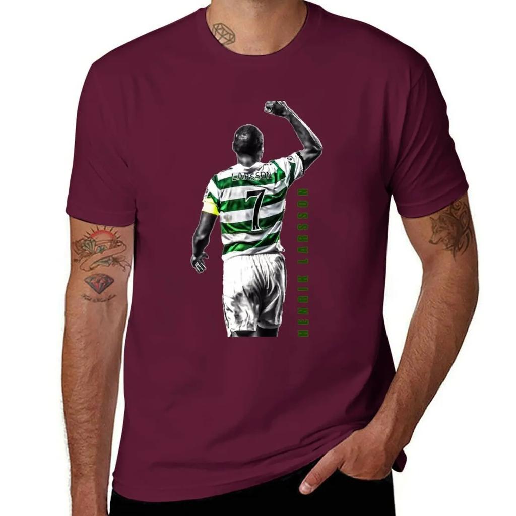 2024 MODE Henrik Larsson Celtic Football Club Legende Kunstwerk T-Shirt Jungen Tierdruck für einen Jungen Einfache Sweatshirts Männer